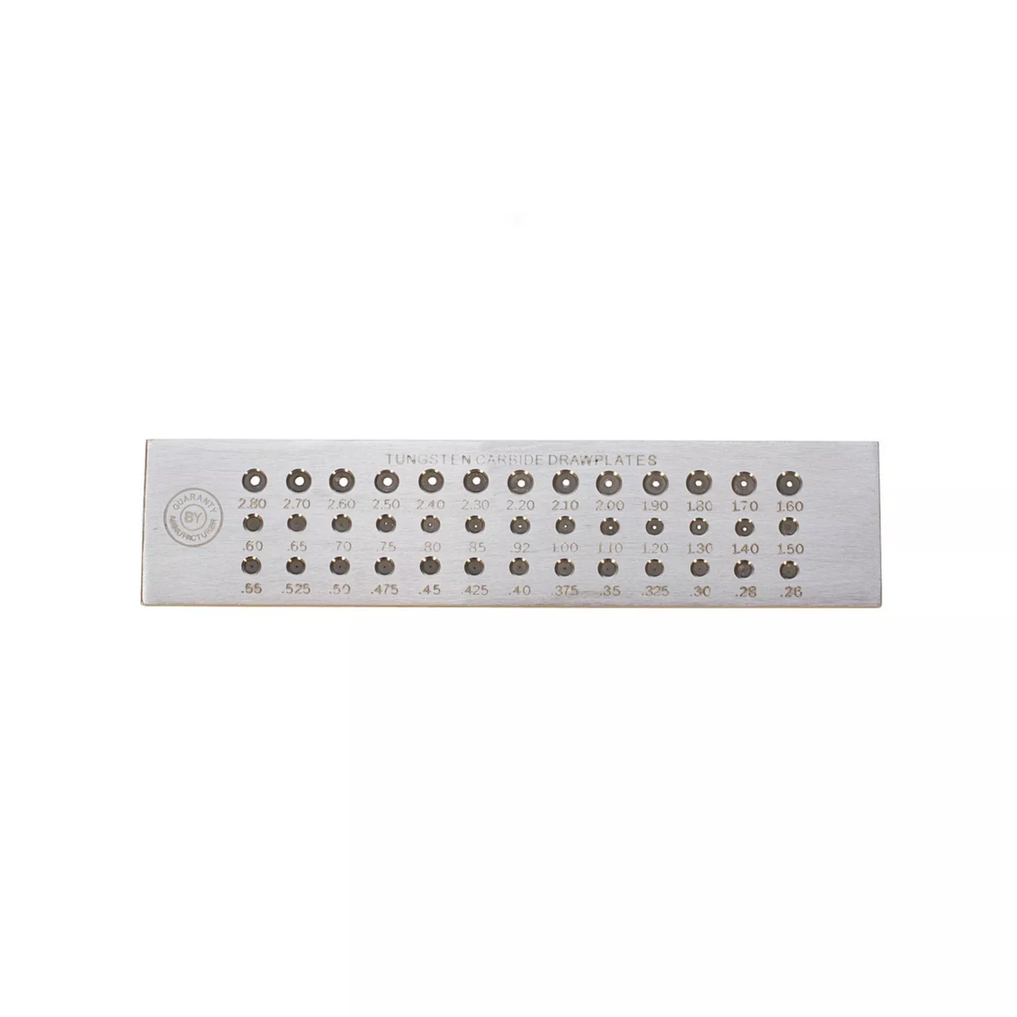High Grade Tungsten Carbide Drawplate 2.80 - 0.26