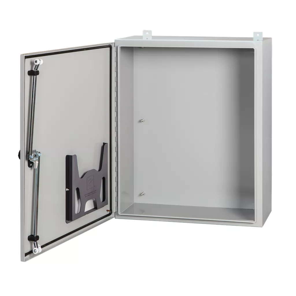 Hoffman A24H20BLP3PT Continuous Hinge with 3-Point Latch, Type 4, 24" x 20" x 8", Gray, Steel
