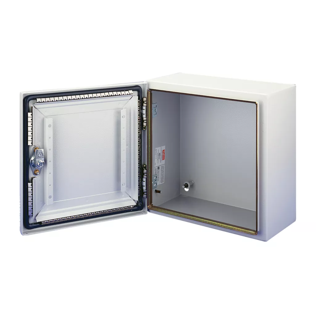 Hoffman CSD20166LGEMC CONCEPT EMC, Type 4, 20" x 16" x 6", Lt Gray, Steel
