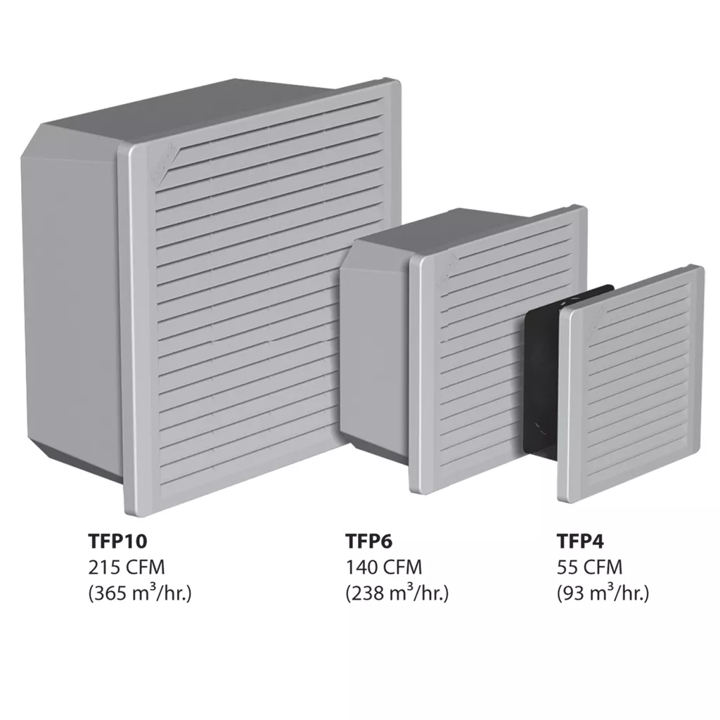 Hoffman TFP424 TFP Side-Mount Filter Fan, 4", 24vdc
