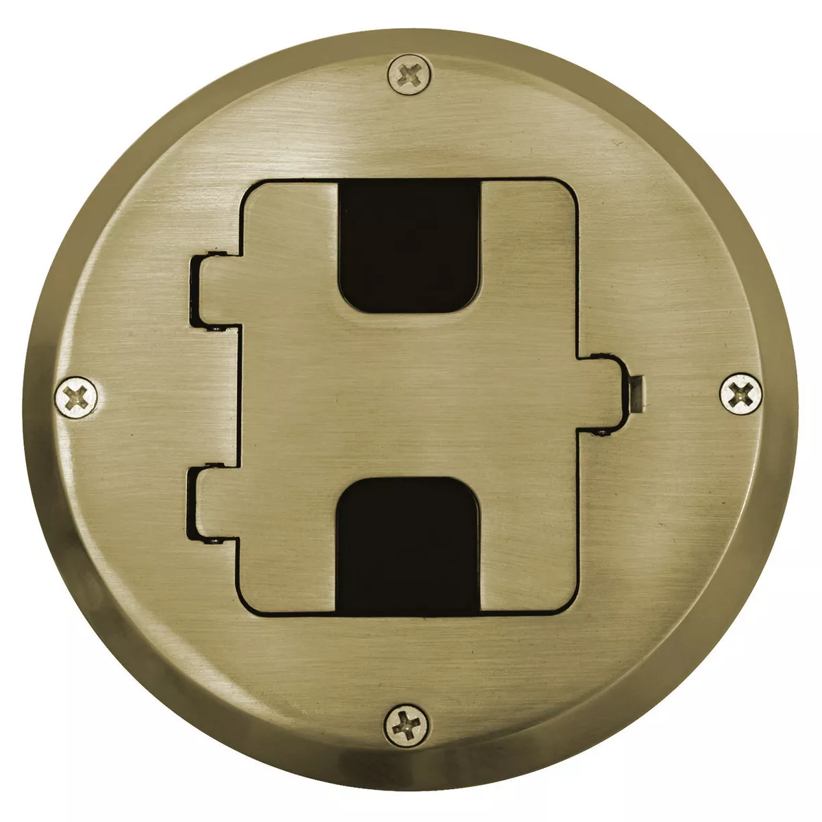 Hubbell RF515BPFLOOR BOX KIT, WOOD FLR TYPE, BRASS PLT