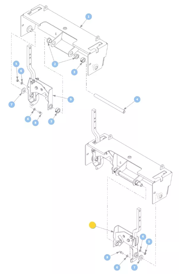 Hustler OEM 608821 Right-Side Steering Box Ass. (Left - Right as You Sit on the Operator Seat) Fits X-ONE (2023 - Current Models)