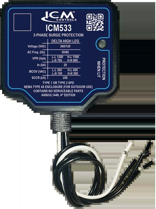 ICM Controls ICM533 3-PHASE SURGE PROTECTIVE DEVICE DELTA HIGH-LEG 120/240 VAC