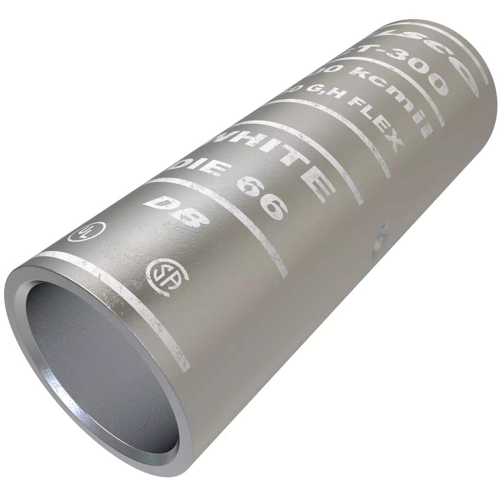 Ilsco CT-300 SureCrimp Copper Compression Sleeve, Conductor Size 300, Tin Plated, UL, CSA