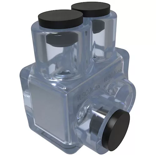 Ilsco ECTO-4 ClearTap Two Wire In-Line & Offset Insulated Splicer-Reducer Connector, #4-#14 Conductor Range, 2-Port