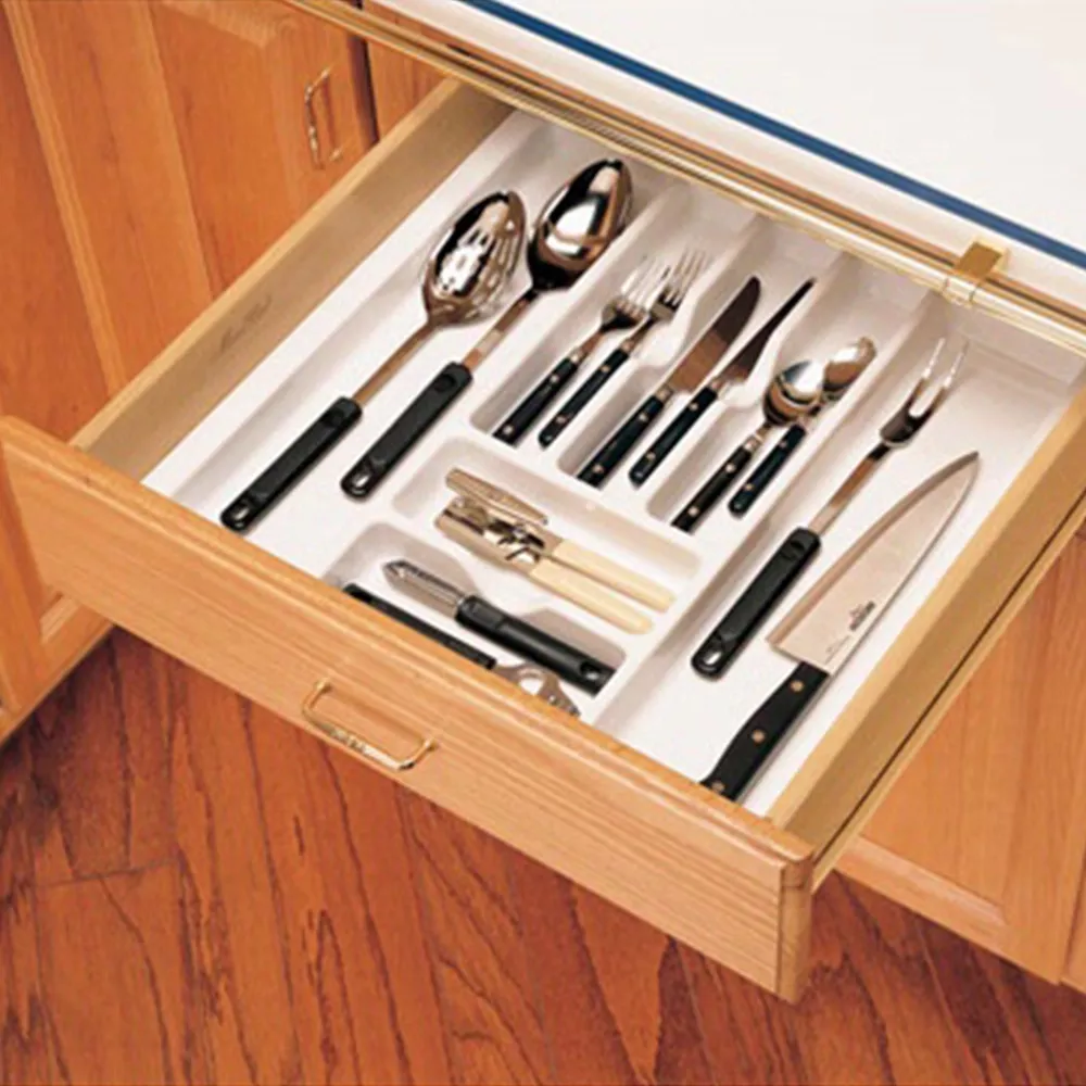 Kitchen Drawer Organizers, Rev-a-Shelf CT and GCT Series-Textured White Finish