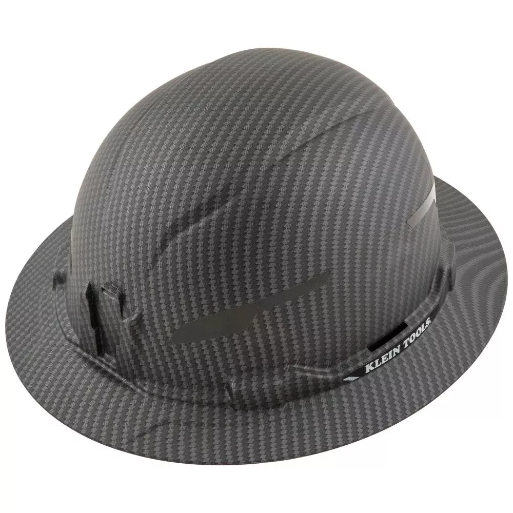 Klein Tools 60345 Hard Hat, Premium KARBN™ Pattern, Non-Vented Full Brim, Class E