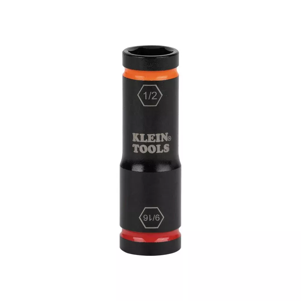 Klein Tools 66076 Flip Impact Socket, 9/16 and 1/2-Inch