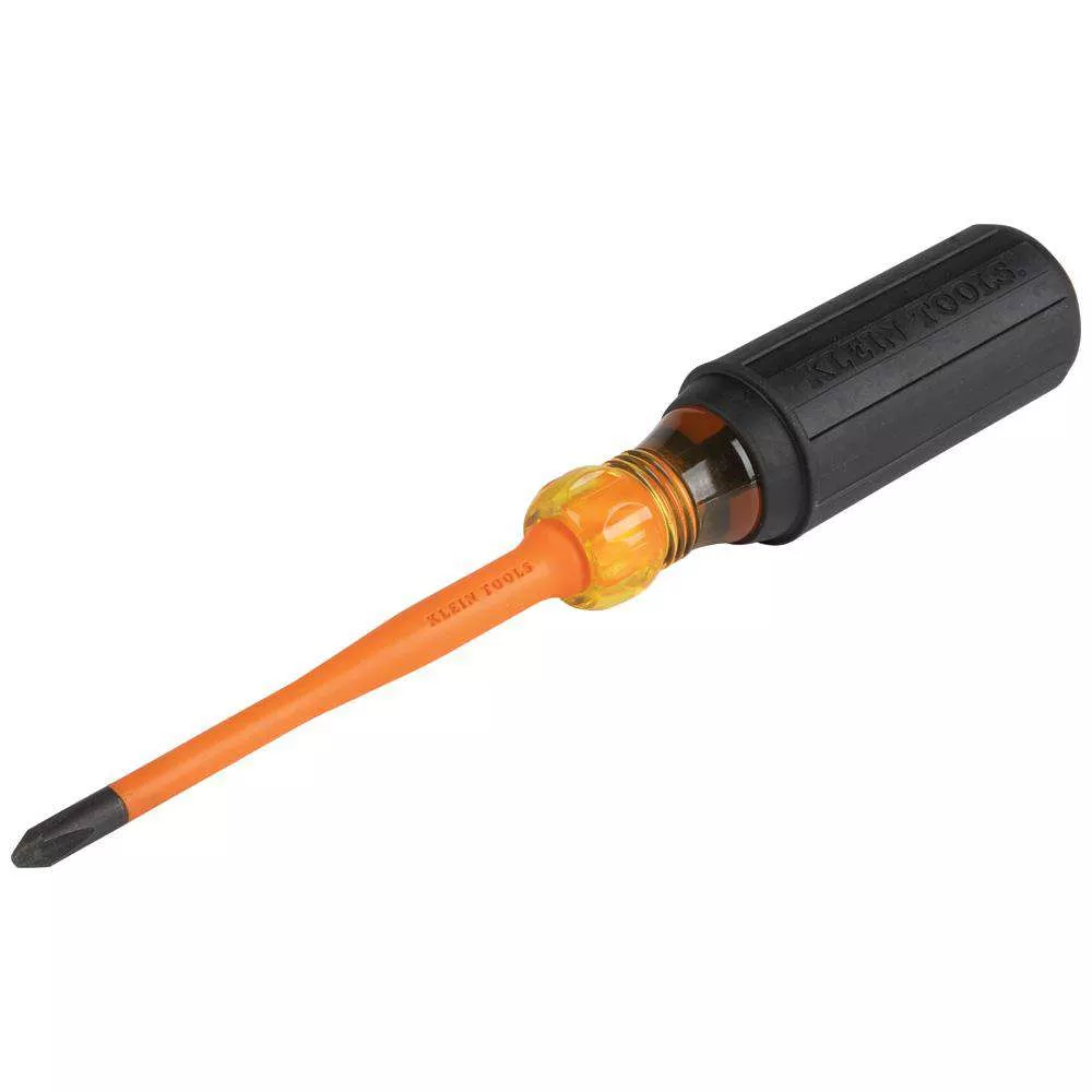 Klein Tools 6934INS Slim-Tip Insulated Screwdriver, #2 Phillips, 4-Inch Round Shank