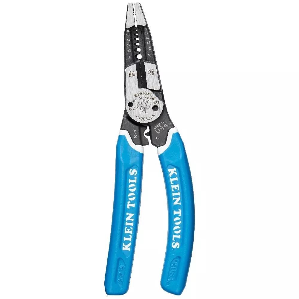 Klein Tools K12065CR Klein-Kurve Heavy-Duty Wire Stripper / Cutter / Crimper Multi Tool, 8-20 AWG