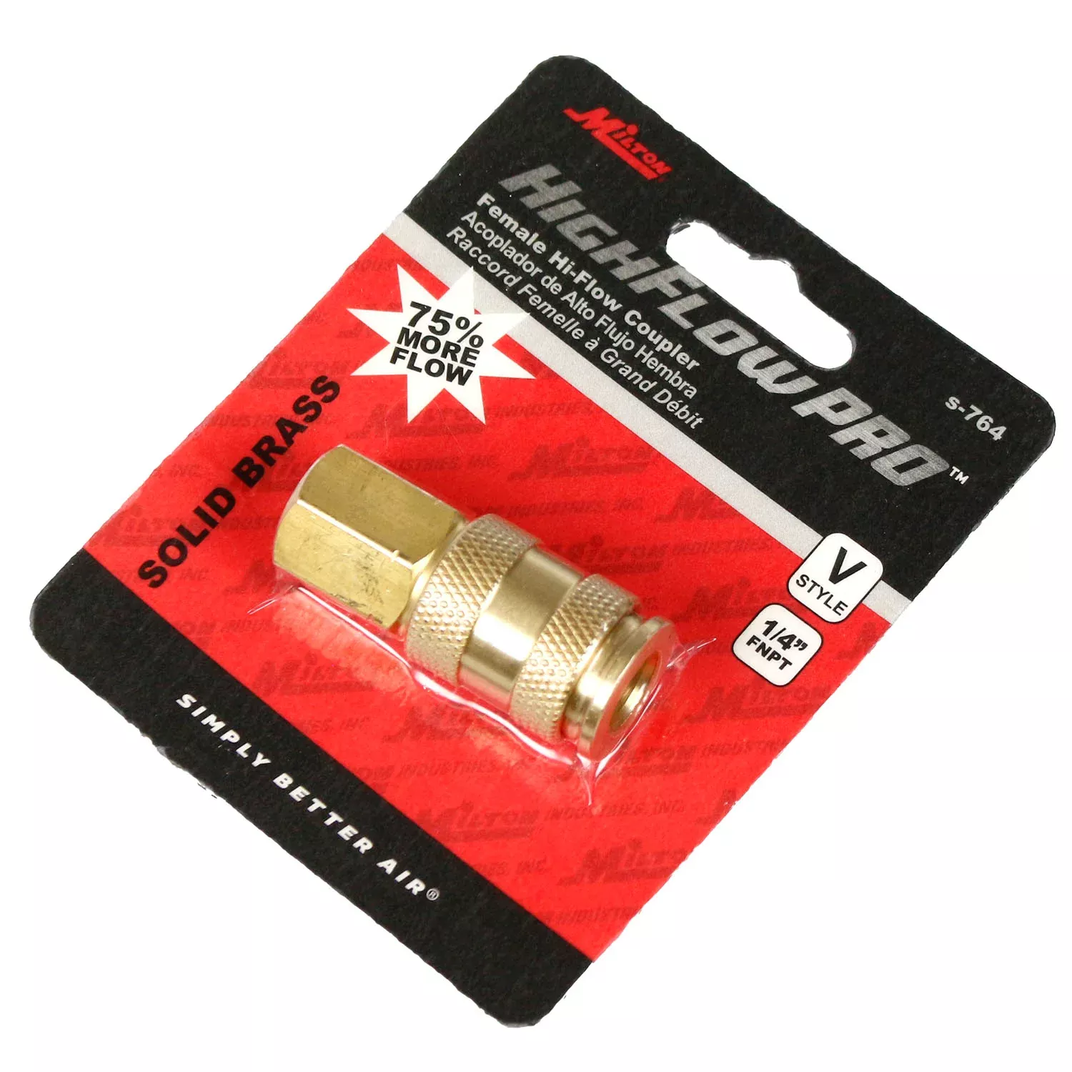 Milton V Style Coupler 1/4" Female NPT Brass Body High Flow Pro Europe