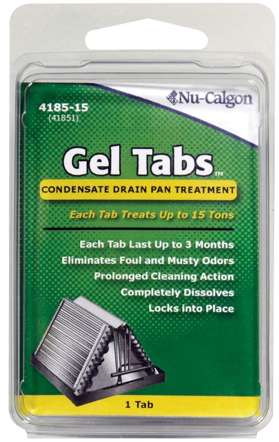 Nu-Calgon 4185-15 Condensate Pan Gel Tab, 15 ton