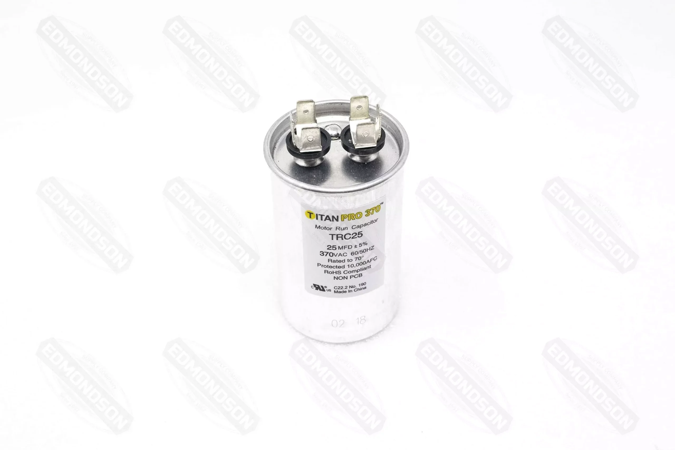 Packard TRC25 TITAN PRO Run Capacitor 25 MFD 370 Volt, Round
