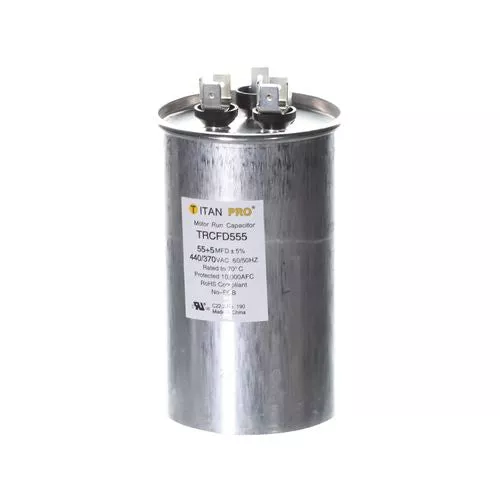 Packard TRCFD555 Titan PRO Run Capacitor 55+5 MFD 440/370 Volt Round