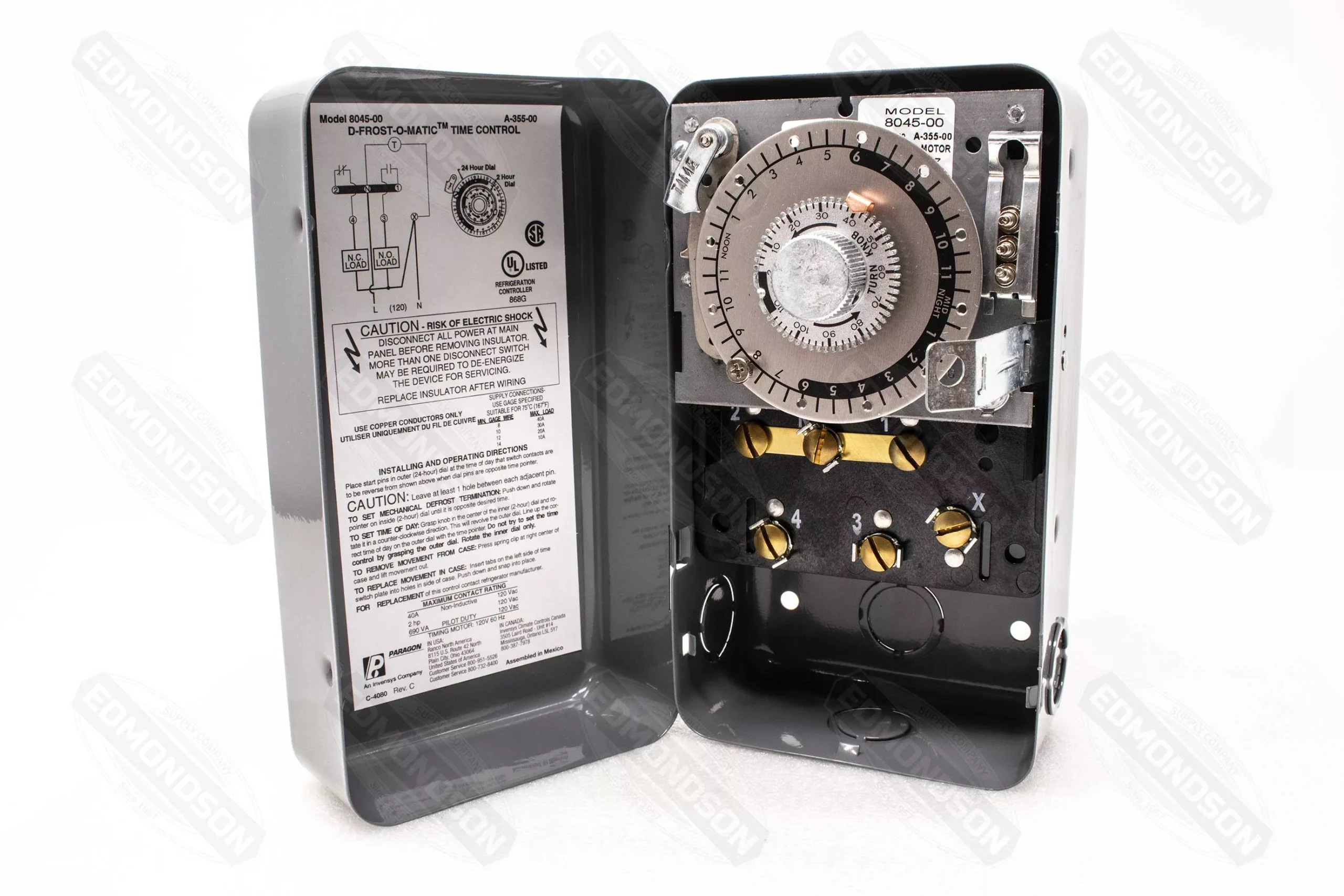 Paragon 8045-00 Defrost Commercial Timer Control, 120V AC, 60 Hz