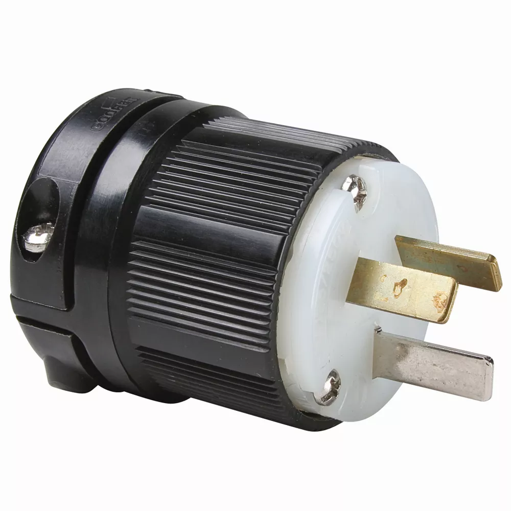 Pass & Seymour 9977 Straight Blade Plug, 20A 125/250V Rubber