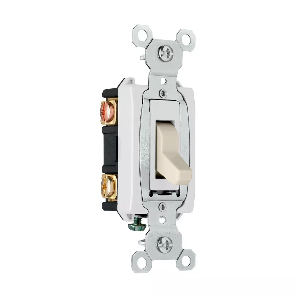 Pass & Seymour CSB15AC3-LA Construction 3way Switch, Back & Side Wire, 15A 120/277V - Light Almond