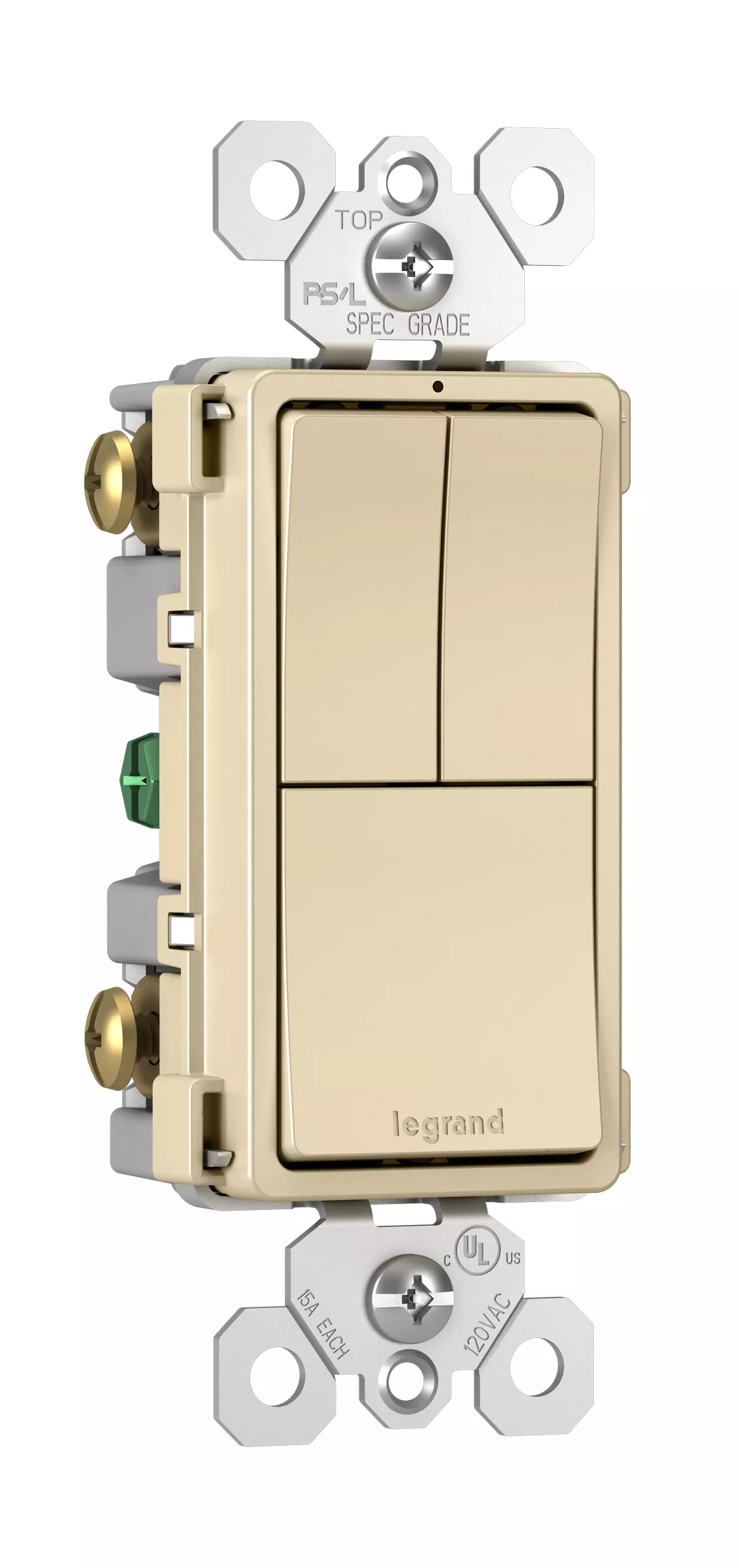 Pass & Seymour RCD113I Ivory Two 1-Pole Switches and 3-Way Switch