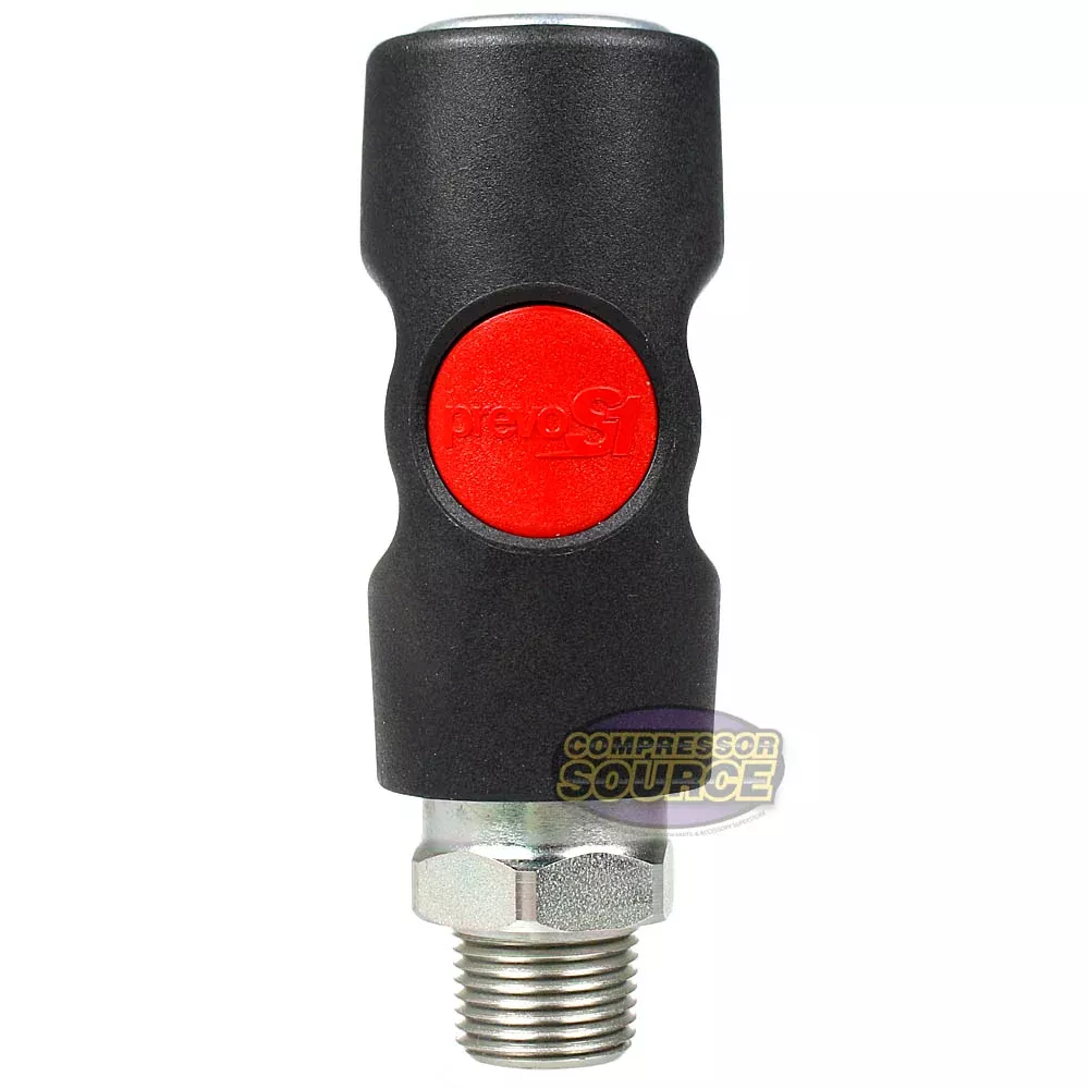 Prevost 3/8" MNPT Truflate Safety Coupling Male Coupler Push Button US