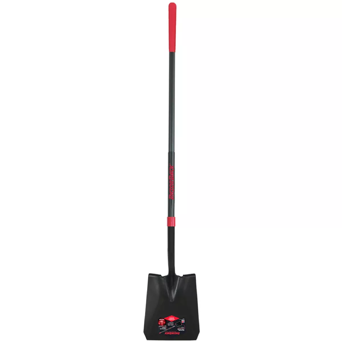 Razor-Back Square Point Shovel with Fiberglass Handle and Cushion Grip