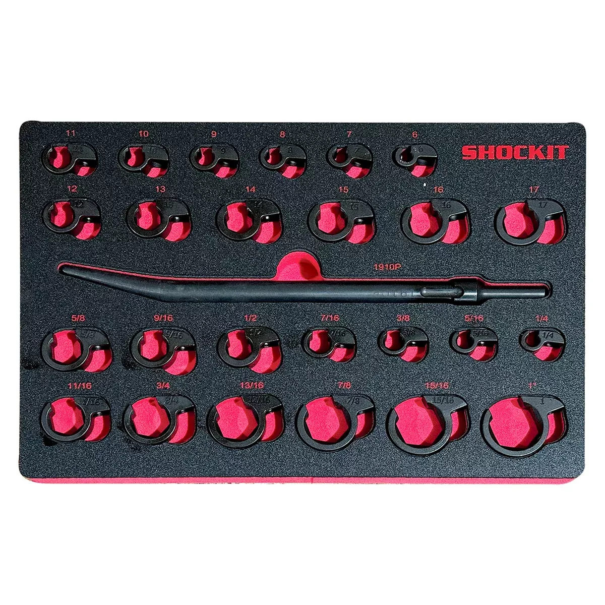 SHOCKIT Open End Line Wrench Socket Set with EVA Foam Tray Option, Automotive/Hydraulic Line Fittings Removal SAE/Metric