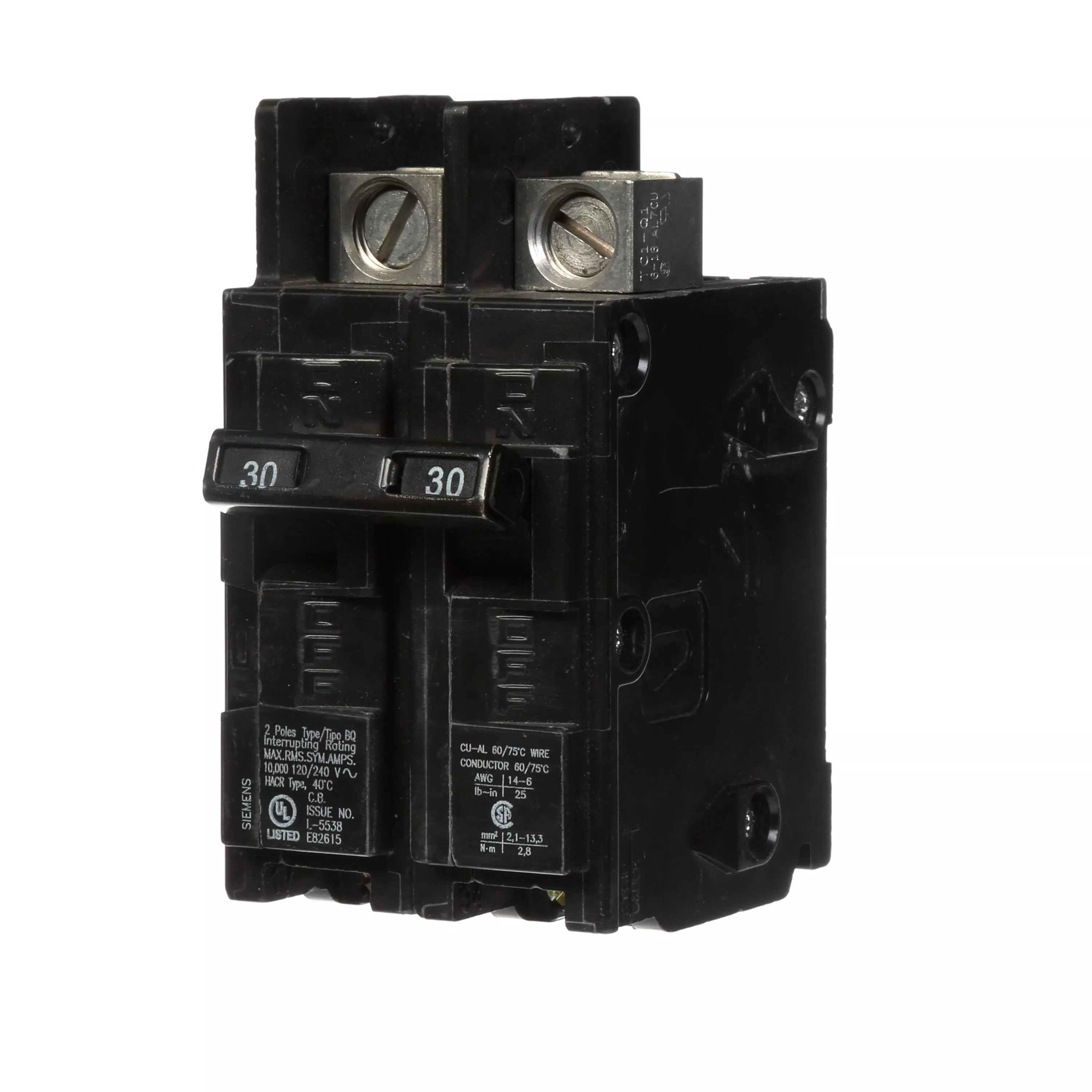 Siemens BQ2B030L BRKR BQ 2P 120/240V 30