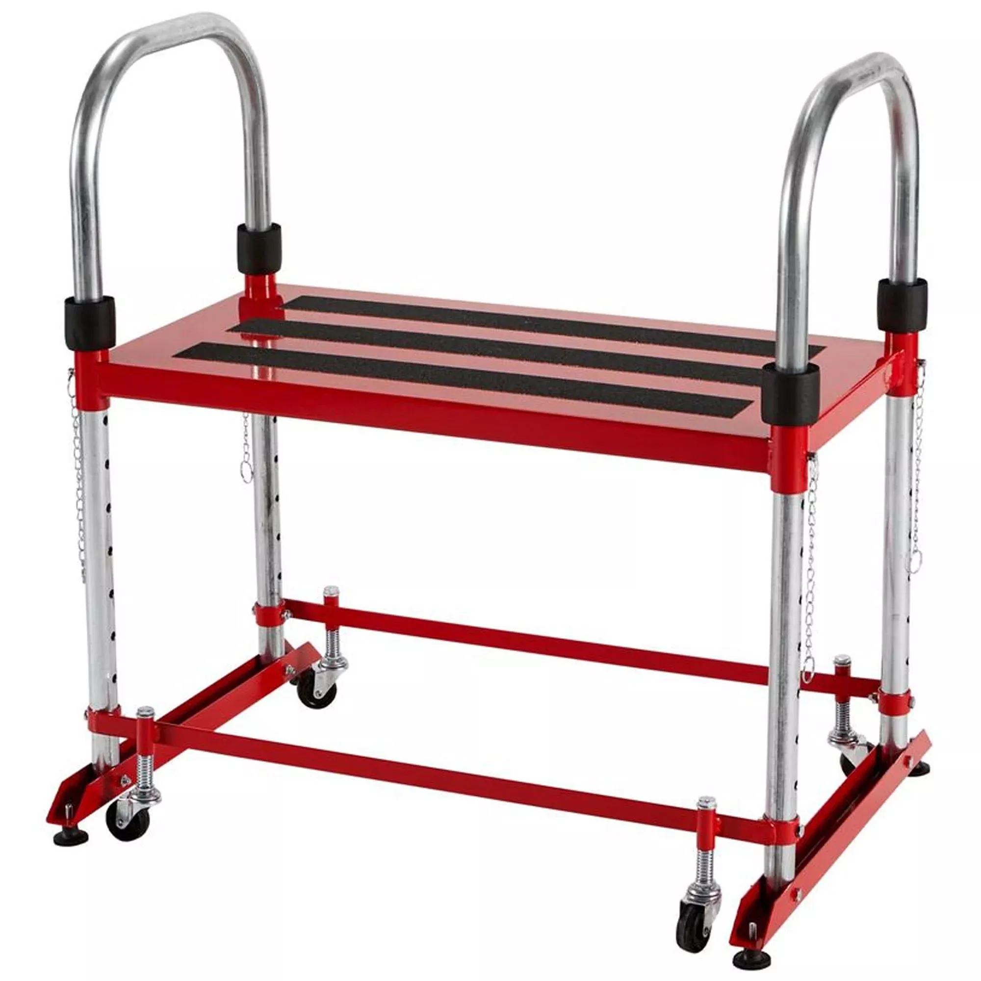 Step up your game with the Pro Step heavy duty stool, height adjustable, sturdy design, and non-slip surface
