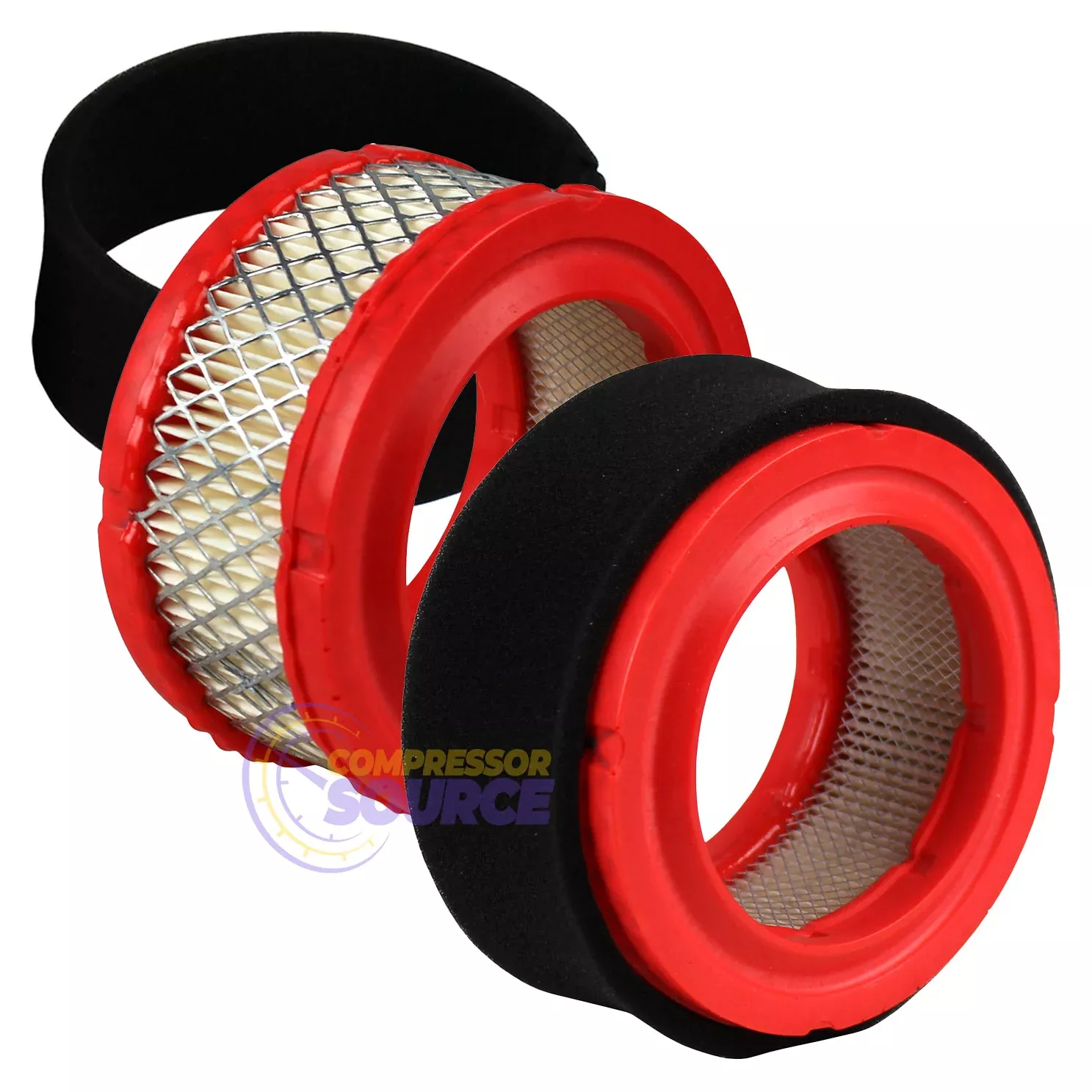 Two Intake Filter Elements For Curtis Air Compressors 2" x 4-3/8" Air
