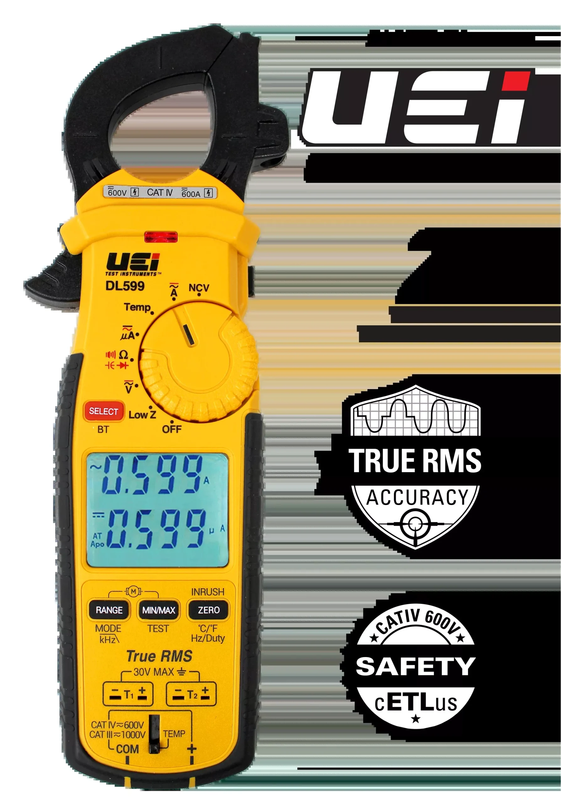 UEi DL599 Wireless TRMS Clamp Meter w/ 3-Phase & Imbalance Motor Tests