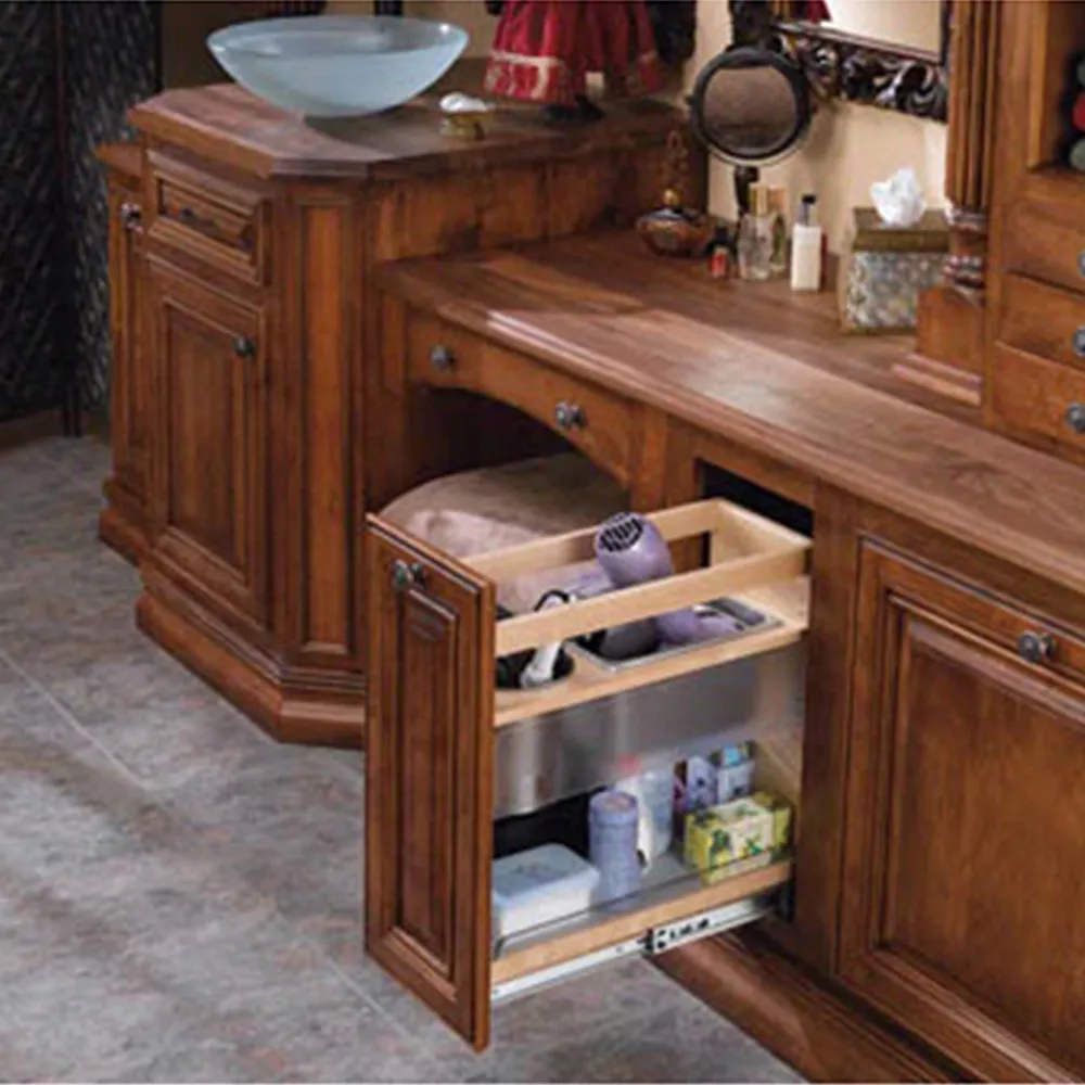 Vanity Grooming Organizer - Vanity Height, Natural, Wood - Maple (445-VCG20-8)