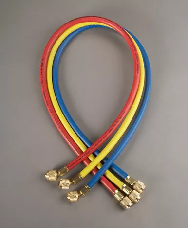 Yellow Jacket 21983 PLUS II 1/4" Double Barrier Charging Hose Set HAV Standard Fitting 36" - 3 Pack RYB