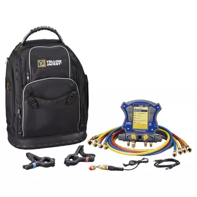 Yellow Jacket 40880 TITANMAX Digital Manifold Backpack Kit with Set of 4 PLUS II Hoses