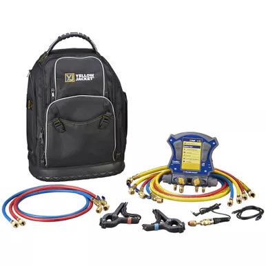 Yellow Jacket 40885 TITANMAX Digital Manifold Backpack Kit with Set of 6 PLUS II Hoses