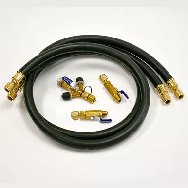 Yellow Jacket 93914 Deluxe MaxFlow Evacuation Hose Kit with Straight Ball Valves, Large 1/2" OD Hoses 60", and Vacuum "Y" Core Removal Tool 1/4" with 5/16" Adapter