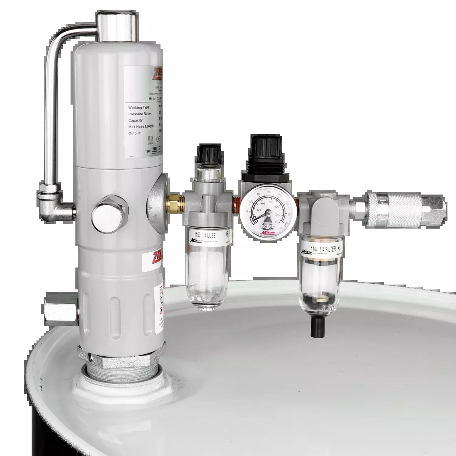 ZE1702K – 3:1 Pneumatic Piston Pump for 55-Gallon Drums w/FRL