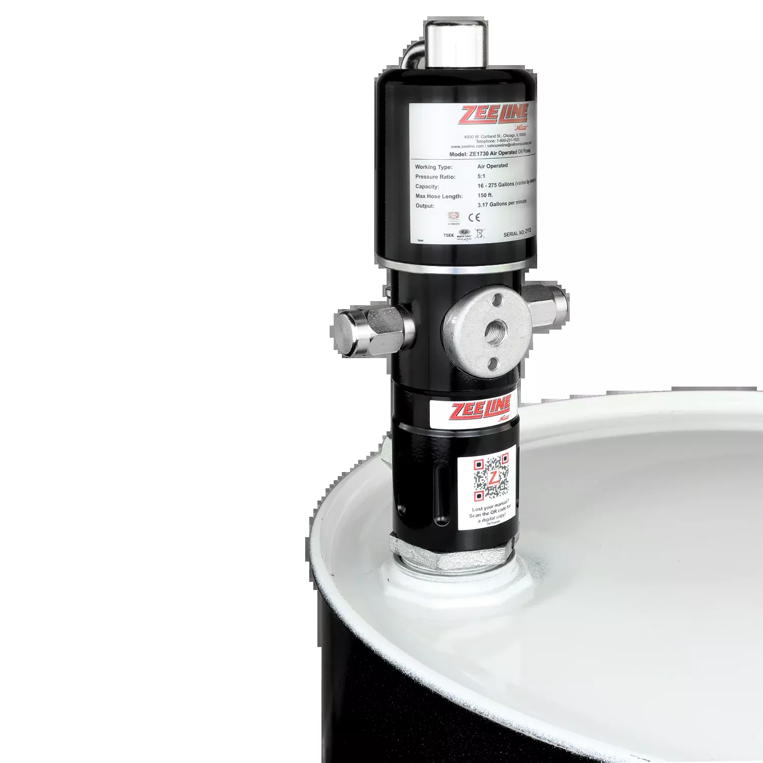 ZE1730 – 5:1 Pneumatic Stub Style Standard Flow Rate Piston Pump