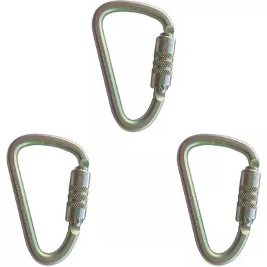 Zinc Plated USR-12-CTL Steel Carabiners (3-Pack) From PRO CLIMB